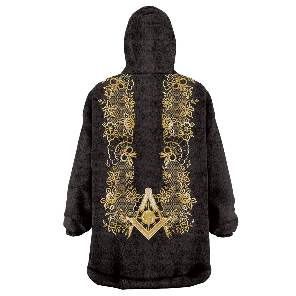 Personalised Filipino Freemasonry Wearable Blanket Hoodie Masonic Barong Tagalog Inspired Ivory White