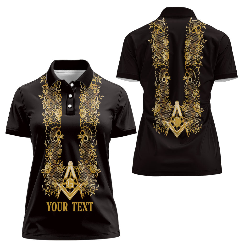 Personalised Filipino Freemasonry Women Polo Shirt Masonic Barong Tagalog Inspired Ivory White