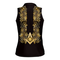 Personalised Filipino Freemasonry Women Sleeveless Polo Shirt Masonic Barong Tagalog Inspired Ivory White