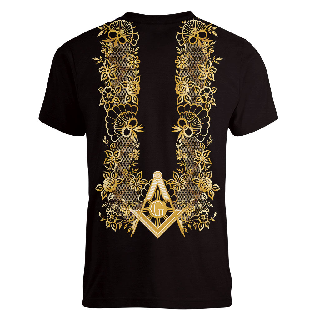 Personalised Filipino Freemasonry Women V-Neck T-Shirt Masonic Barong Tagalog Inspired Ivory White
