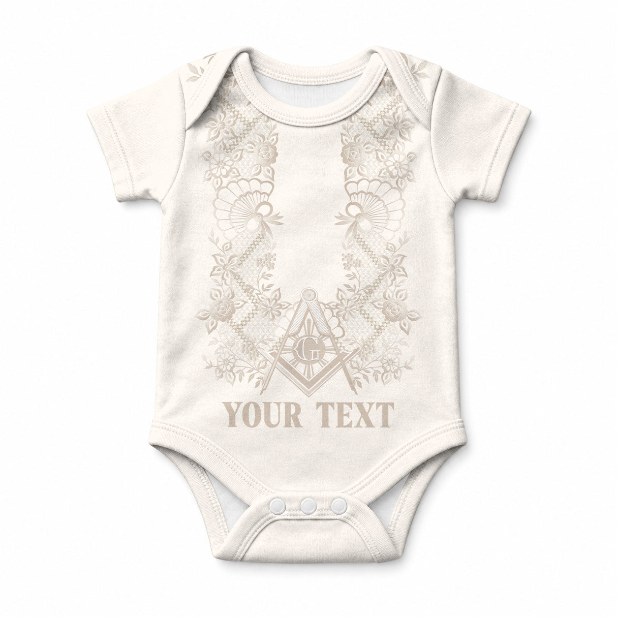 Personalised Filipino Freemasonry Baby Onesie Masonic Barong Tagalog Inspired Black