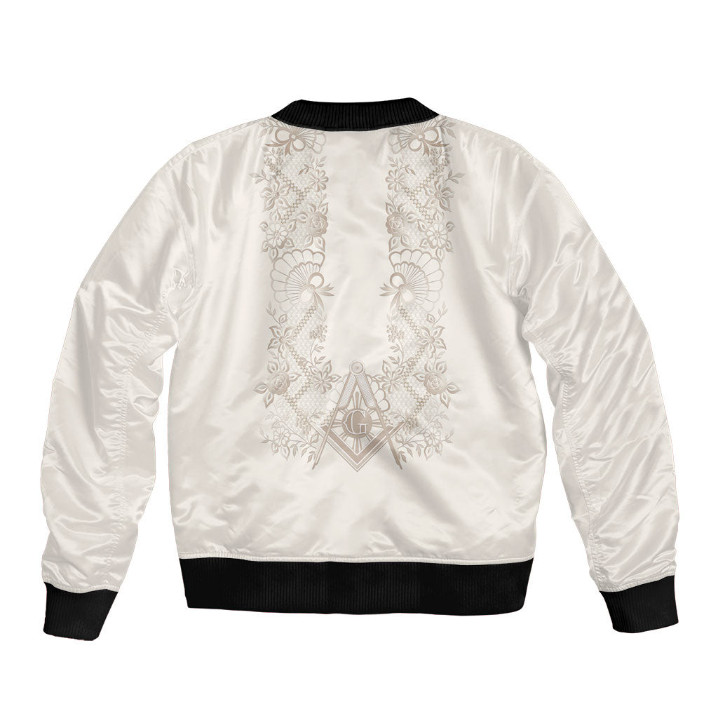 Personalised Filipino Freemasonry Bomber Jacket Masonic Barong Tagalog Inspired Black