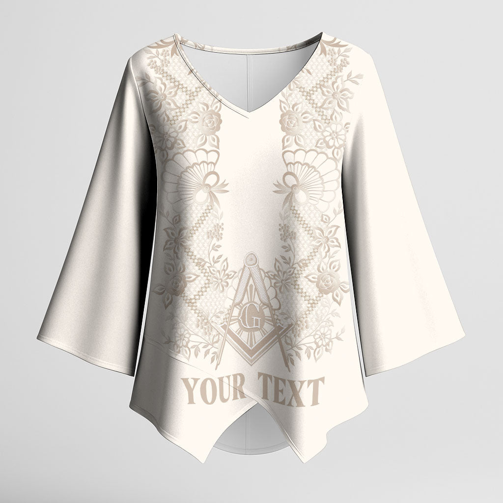 Personalised Filipino Freemasonry Kimono Sleeve Blouse Masonic Barong Tagalog Inspired Black