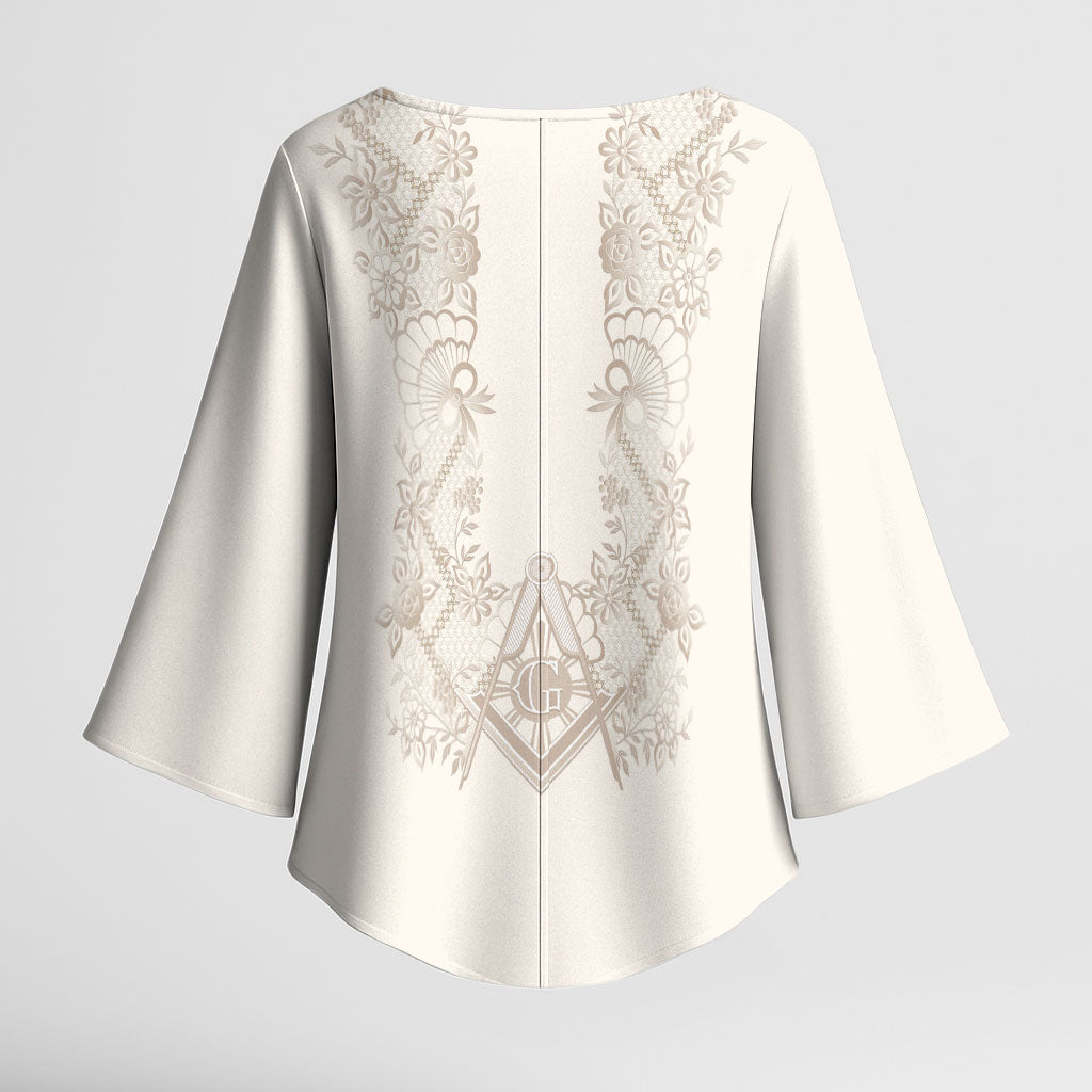 Personalised Filipino Freemasonry Kimono Sleeve Blouse Masonic Barong Tagalog Inspired Black