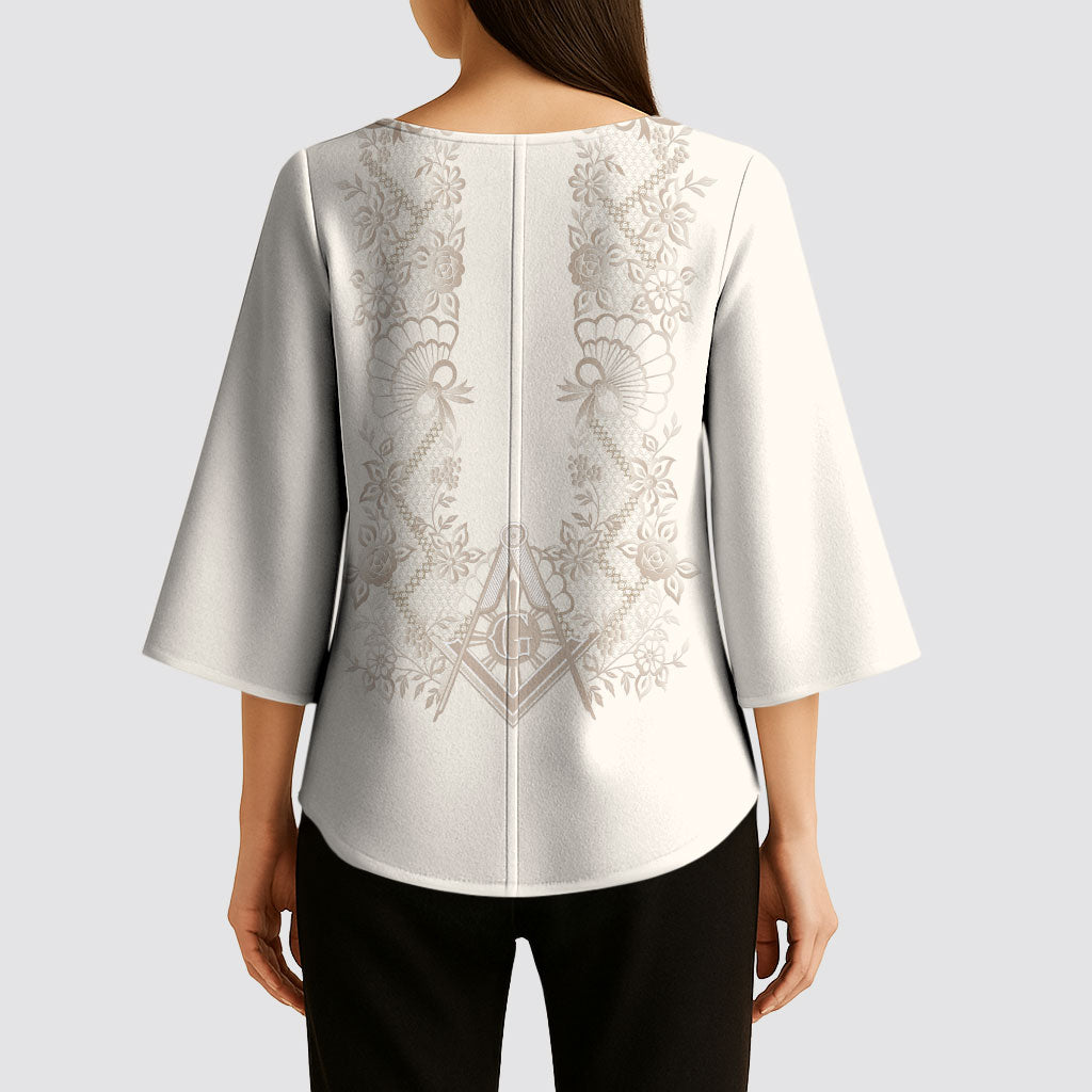 Personalised Filipino Freemasonry Kimono Sleeve Blouse Masonic Barong Tagalog Inspired Black