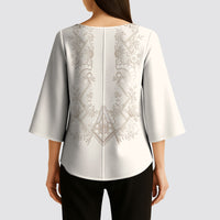 Personalised Filipino Freemasonry Kimono Sleeve Blouse Masonic Barong Tagalog Inspired Black