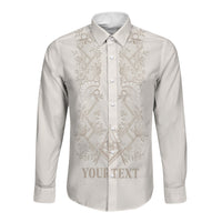 Personalised Filipino Freemasonry Long Sleeve Button Shirt Masonic Barong Tagalog Inspired Black