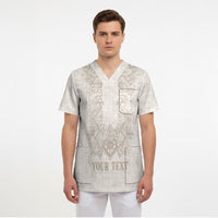 Personalised Filipino Freemasonry Scrub Top Masonic Barong Tagalog Inspired Black