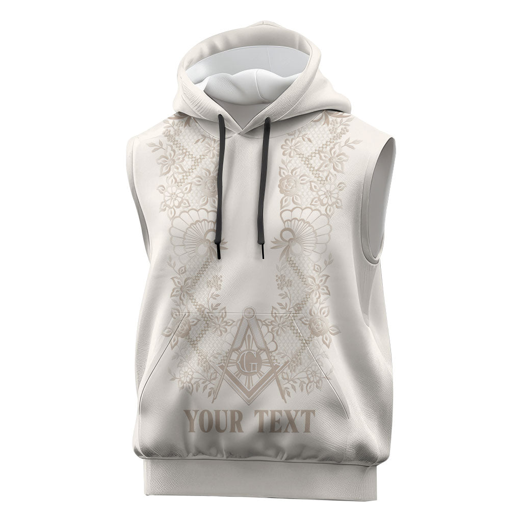 Personalised Filipino Freemasonry Sleeveless Hoodie Masonic Barong Tagalog Inspired Black