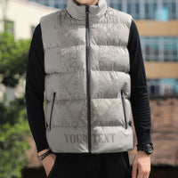 Personalised Filipino Freemasonry Sleeveless Puffer Jacket Masonic Barong Tagalog Inspired Black