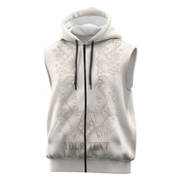 Personalised Filipino Freemasonry Sleeveless Zip Hoodie Masonic Barong Tagalog Inspired Black