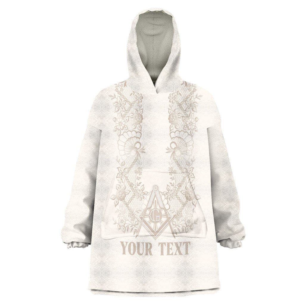 Personalised Filipino Freemasonry Wearable Blanket Hoodie Masonic Barong Tagalog Inspired Black