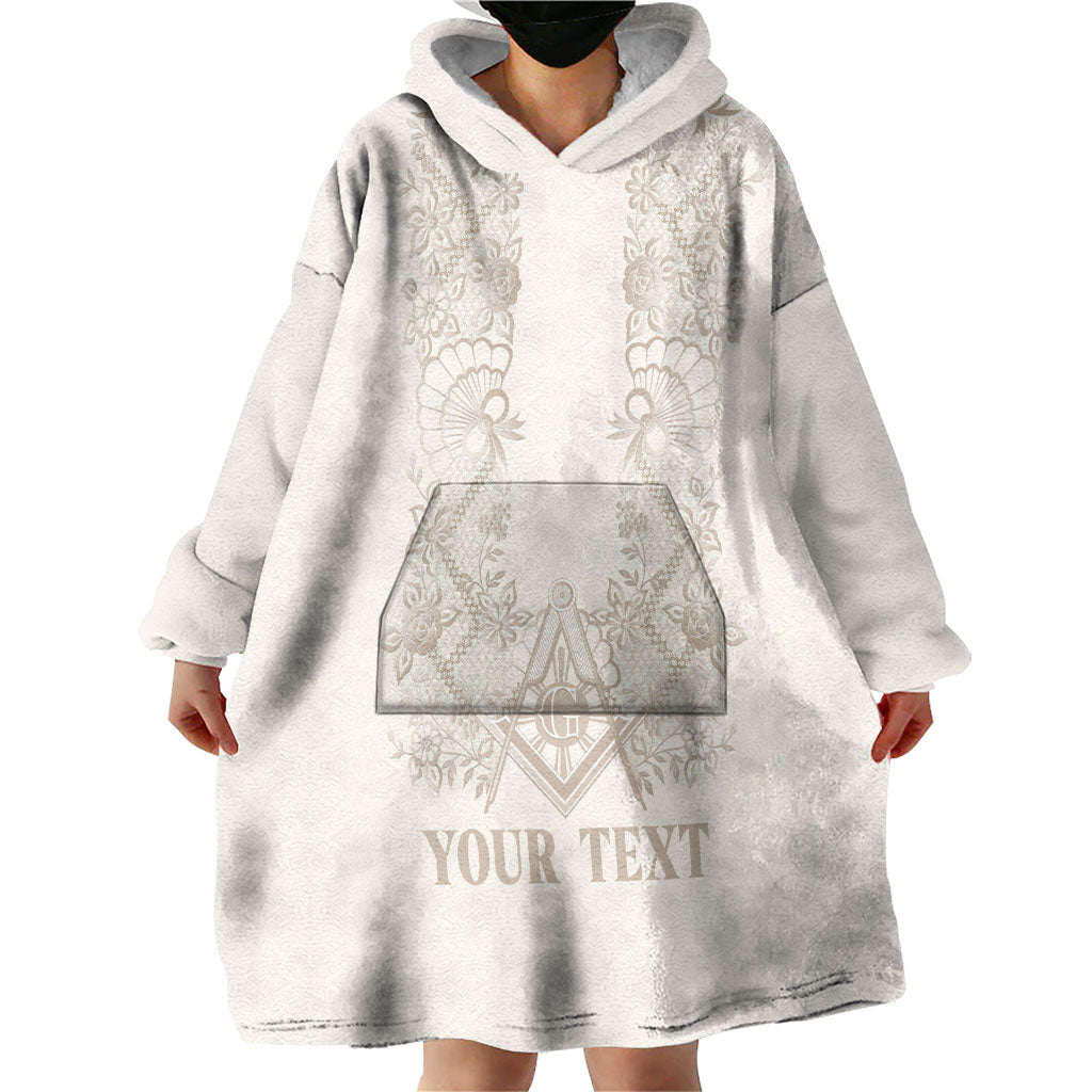 Personalised Filipino Freemasonry Wearable Blanket Hoodie Masonic Barong Tagalog Inspired Black