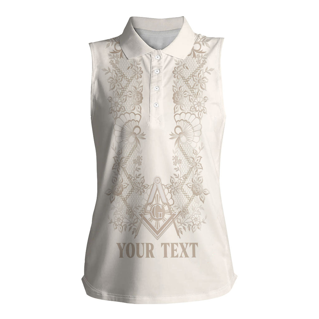 Personalised Filipino Freemasonry Women Sleeveless Polo Shirt Masonic Barong Tagalog Inspired Black