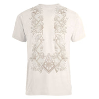Personalised Filipino Freemasonry Women V-Neck T-Shirt Masonic Barong Tagalog Inspired Black