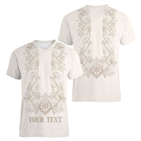 Personalised Filipino Freemasonry Women V-Neck T-Shirt Masonic Barong Tagalog Inspired Black