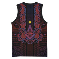 Personalised Philippines Barong Tagalog Freemasonry Basketball Jersey Filipino Masonic Polynesian Pattern