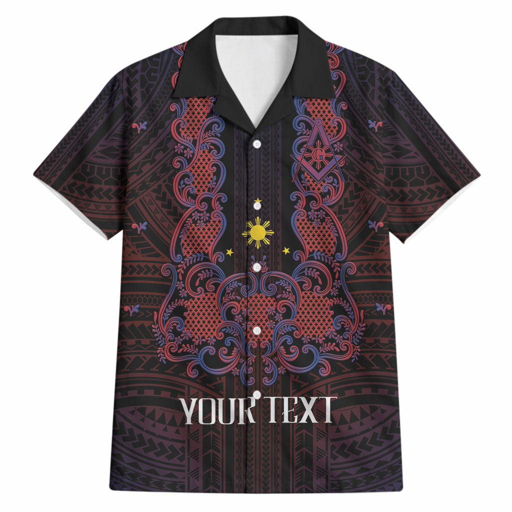 Personalised Philippines Barong Tagalog Freemasonry Hawaiian Shirt Filipino Masonic Polynesian Pattern