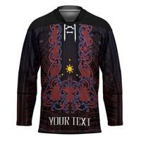 Personalised Philippines Barong Tagalog Freemasonry Hockey Jersey Filipino Masonic Polynesian Pattern