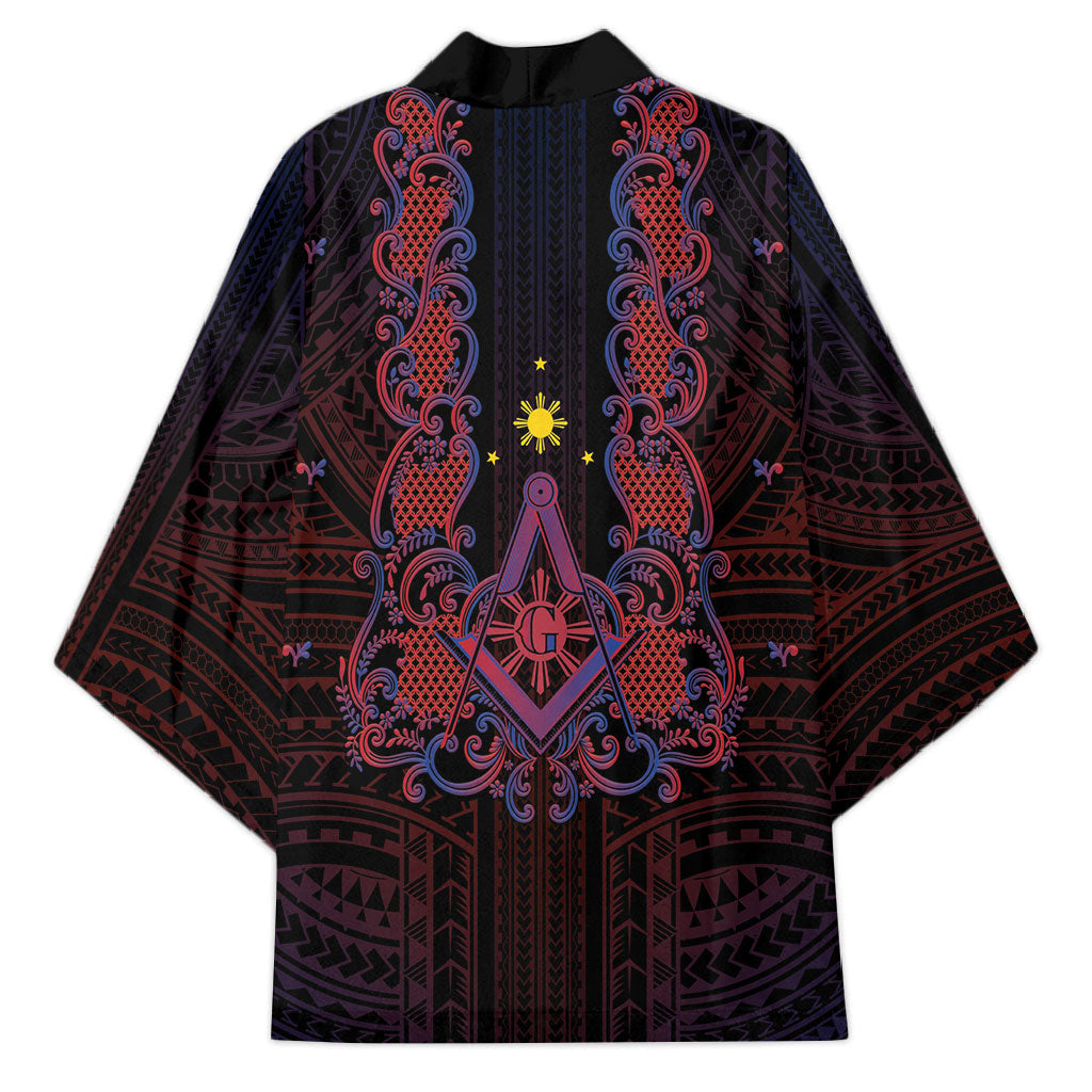 Personalised Philippines Barong Tagalog Freemasonry Kimono Filipino Masonic Polynesian Pattern