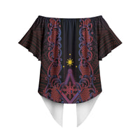 Personalised Philippines Barong Tagalog Freemasonry Off Shoulder Wrap Waist Top Filipino Masonic Polynesian Pattern