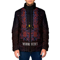 Personalised Philippines Barong Tagalog Freemasonry Padded Jacket Filipino Masonic Polynesian Pattern