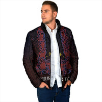 Personalised Philippines Barong Tagalog Freemasonry Padded Jacket Filipino Masonic Polynesian Pattern