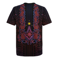 Personalised Philippines Barong Tagalog Freemasonry Rugby Jersey Filipino Masonic Polynesian Pattern