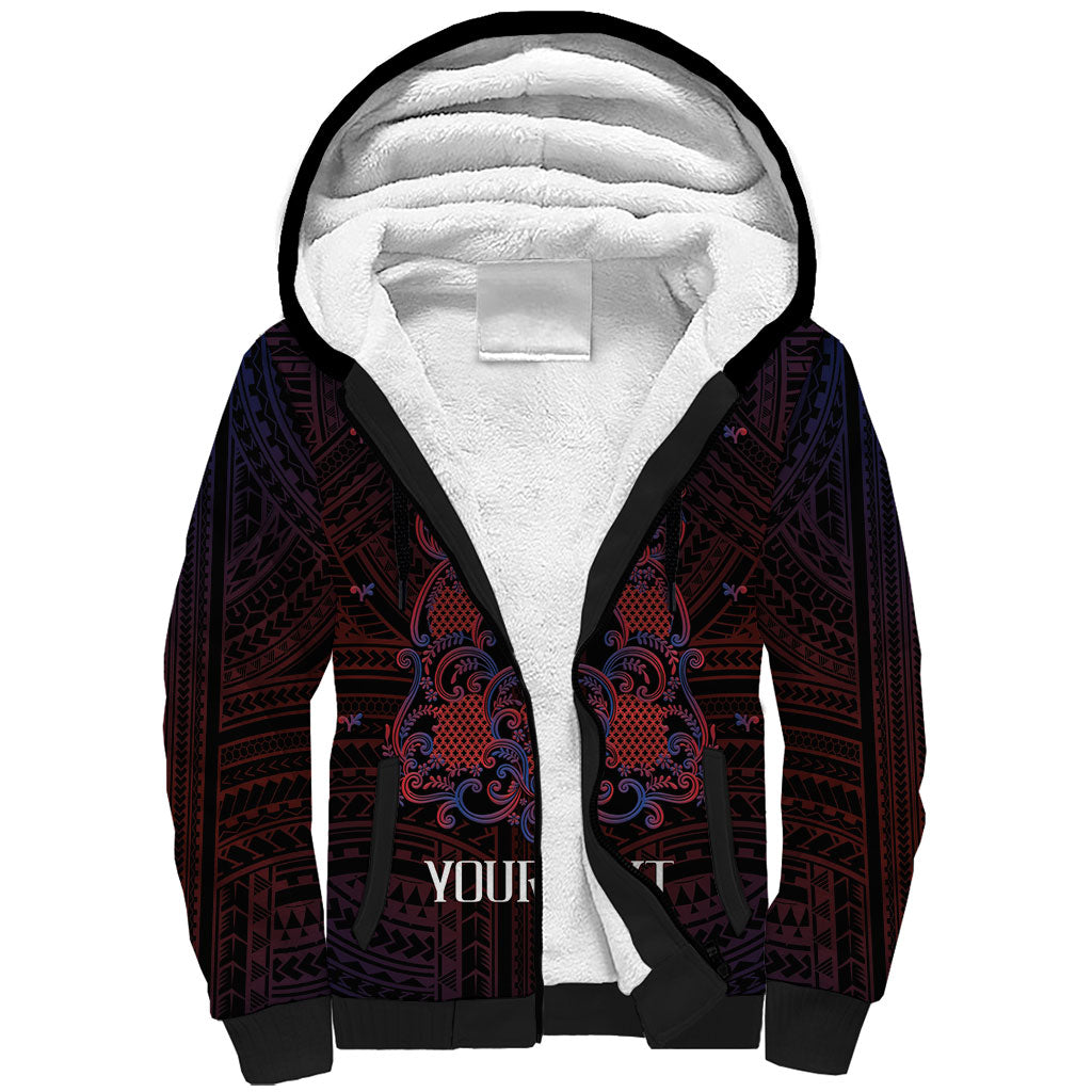 Personalised Philippines Barong Tagalog Freemasonry Sherpa Hoodie Filipino Masonic Polynesian Pattern