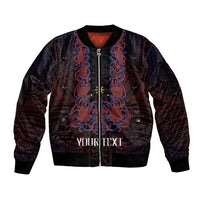 Personalised Philippines Barong Tagalog Freemasonry Sleeve Zip Bomber Jacket Filipino Masonic Polynesian Pattern