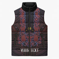 Personalised Philippines Barong Tagalog Freemasonry Sleeveless Puffer Jacket Filipino Masonic Polynesian Pattern