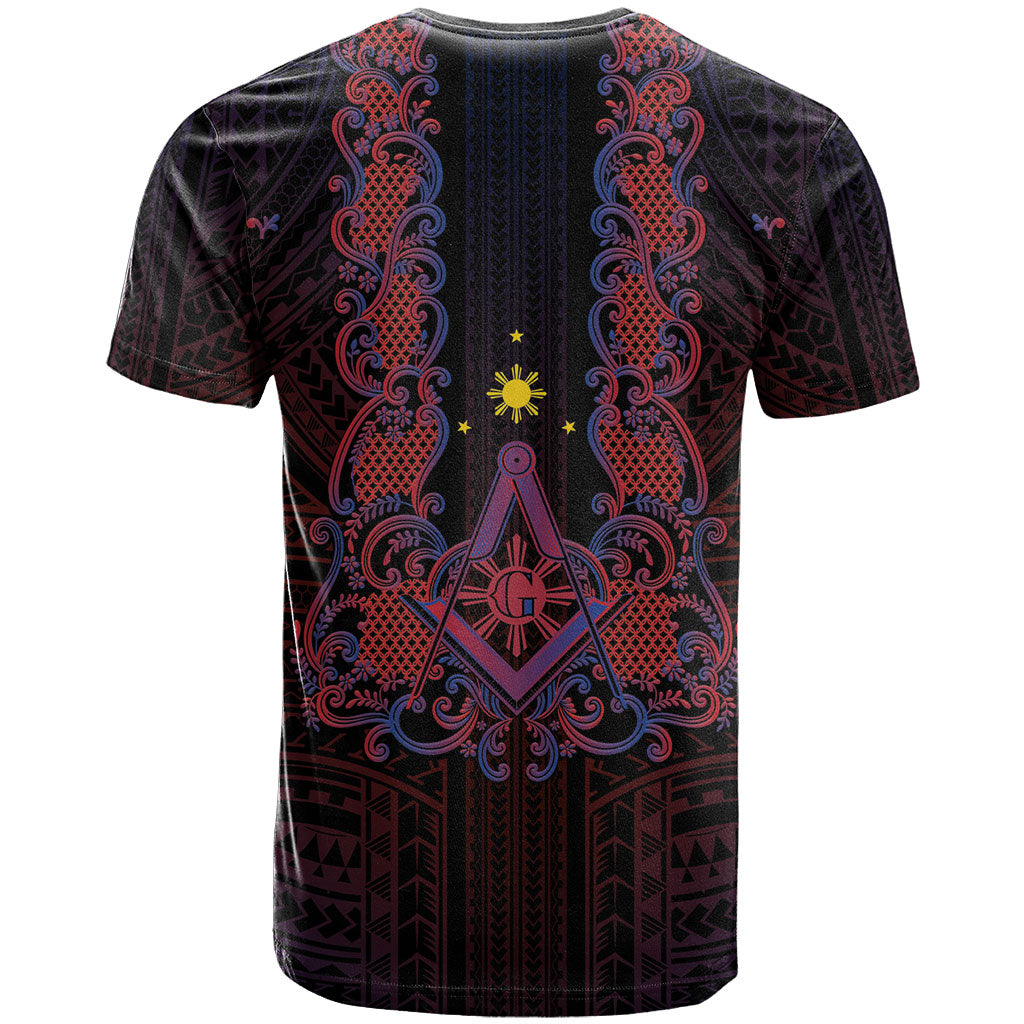 Personalised Philippines Barong Tagalog Freemasonry T Shirt Filipino Masonic Polynesian Pattern