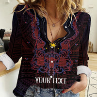 Personalised Philippines Barong Tagalog Freemasonry Women Casual Shirt Filipino Masonic Polynesian Pattern