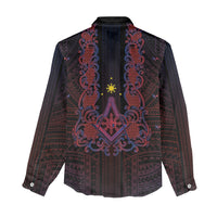 Personalised Philippines Barong Tagalog Freemasonry Women Casual Shirt Filipino Masonic Polynesian Pattern