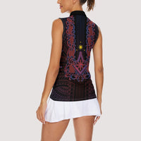 Personalised Philippines Barong Tagalog Freemasonry Women Sleeveless Polo Shirt Filipino Masonic Polynesian Pattern