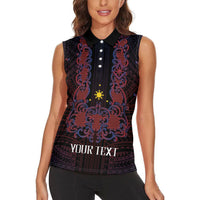 Personalised Philippines Barong Tagalog Freemasonry Women Sleeveless Polo Shirt Filipino Masonic Polynesian Pattern