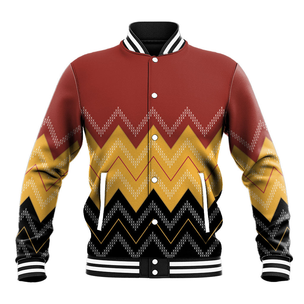 Kaokao Maori Tukutuku Inspired New Zealand Baseball Jacket