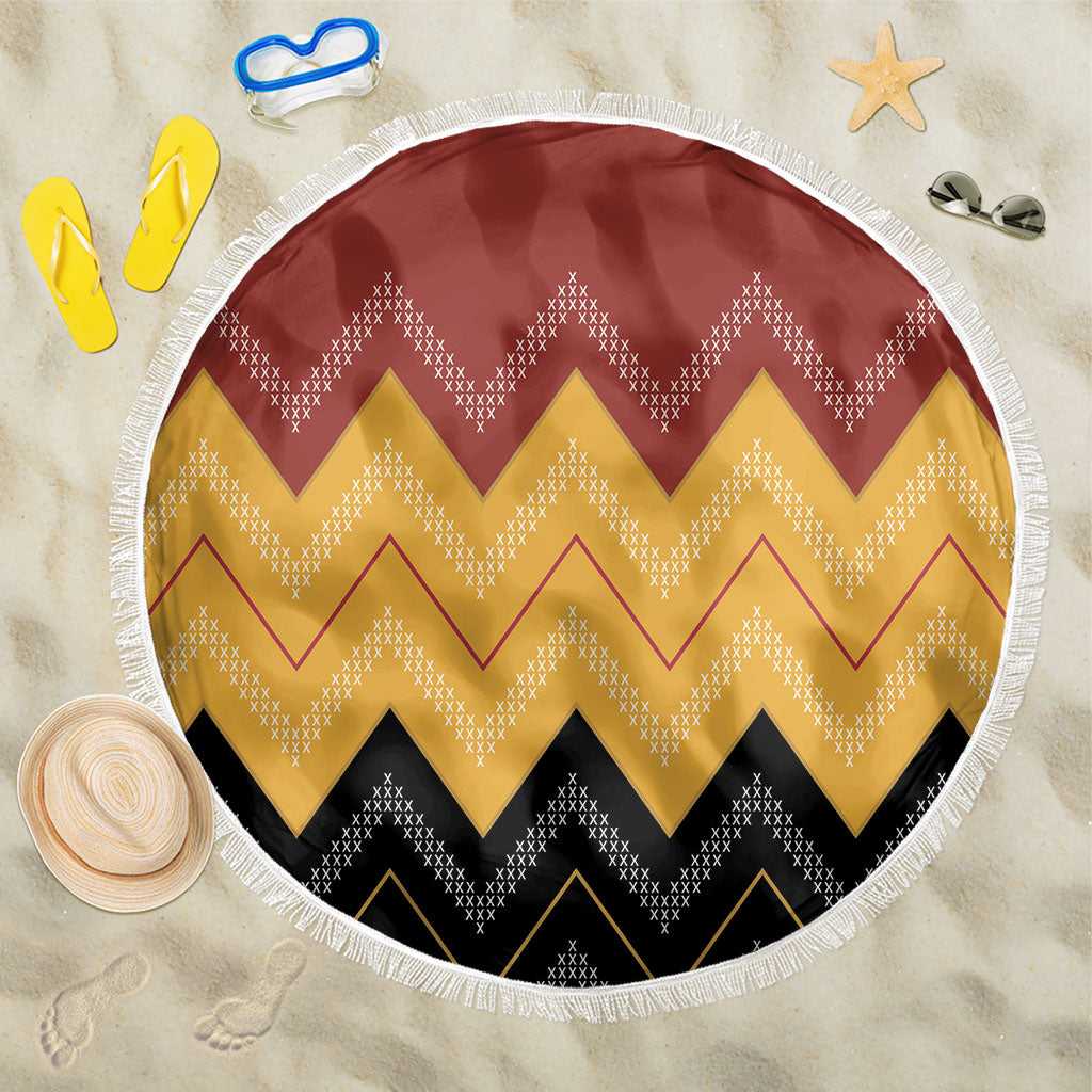 Kaokao Maori Tukutuku Inspired New Zealand Beach Blanket