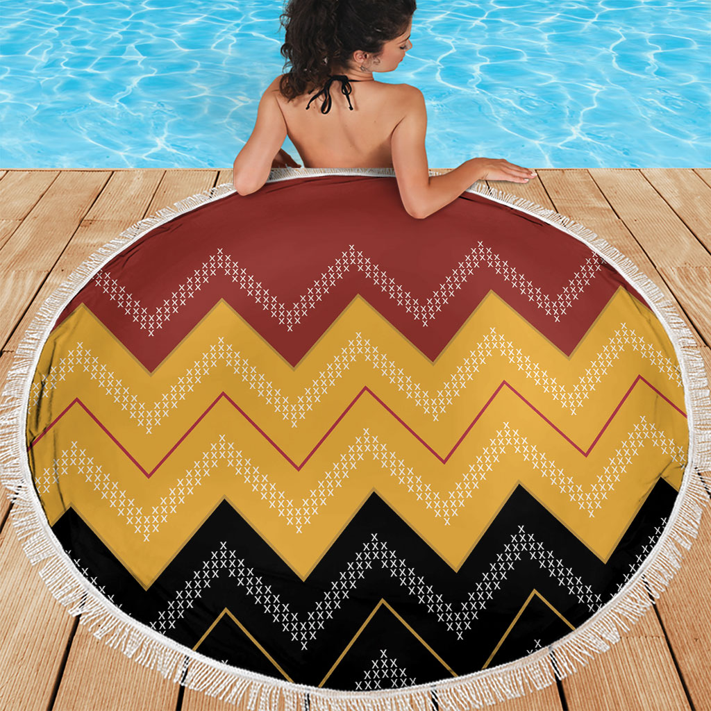 Kaokao Maori Tukutuku Inspired New Zealand Beach Blanket