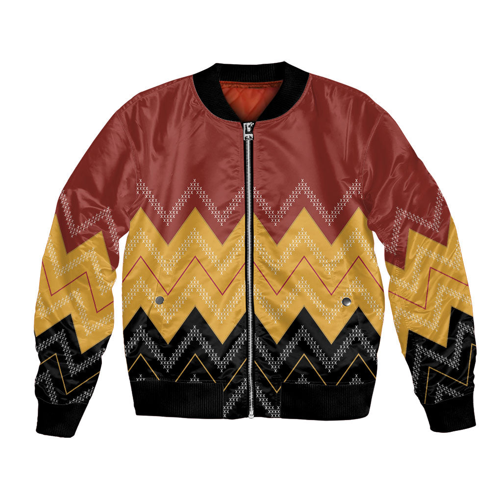 Kaokao Maori Tukutuku Inspired New Zealand Bomber Jacket