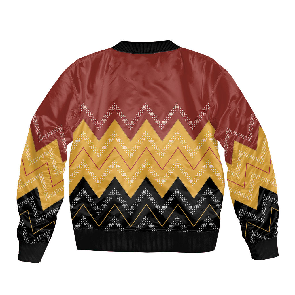 Kaokao Maori Tukutuku Inspired New Zealand Bomber Jacket