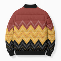 Kaokao Maori Tukutuku Inspired New Zealand Bomber Puffer Jacket