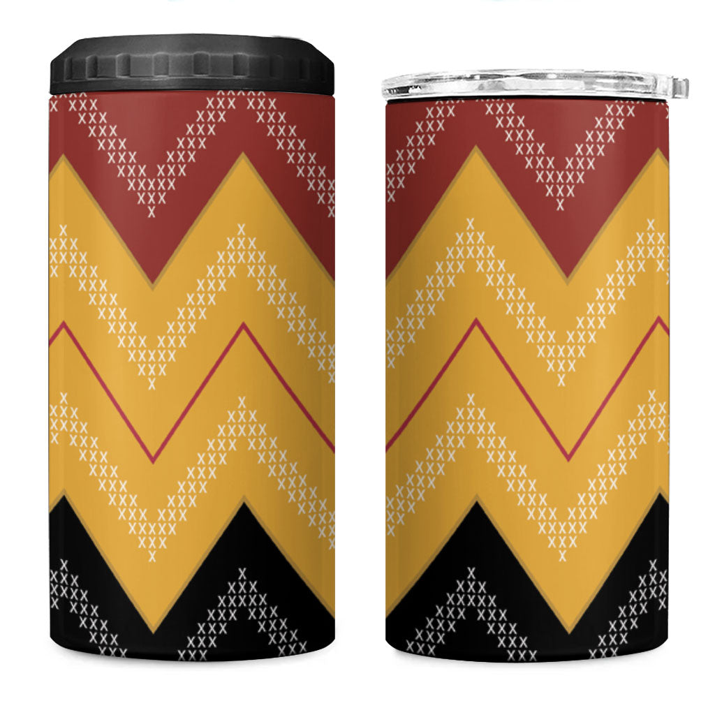 Kaokao Maori Tukutuku Inspired New Zealand 4 in 1 Can Cooler Tumbler