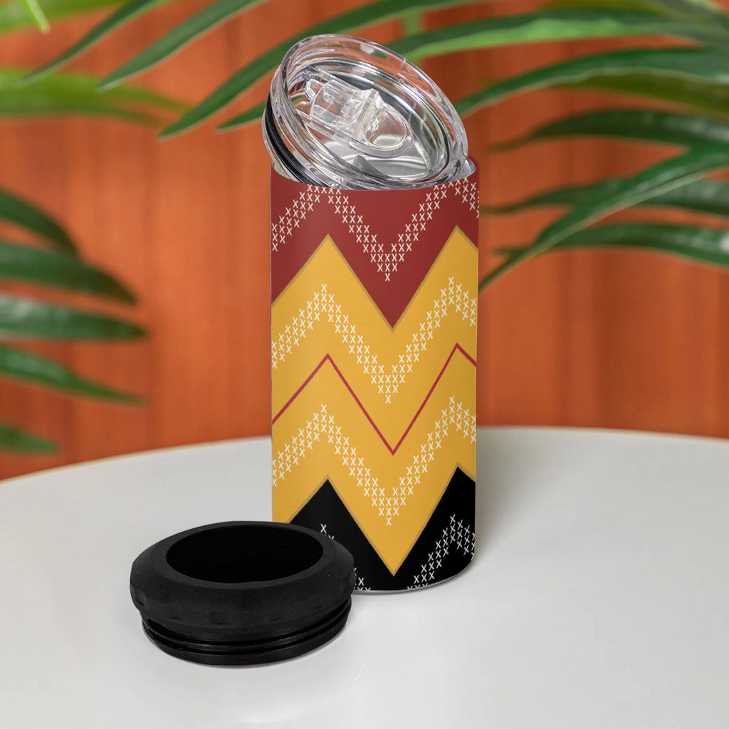 Kaokao Maori Tukutuku Inspired New Zealand 4 in 1 Can Cooler Tumbler