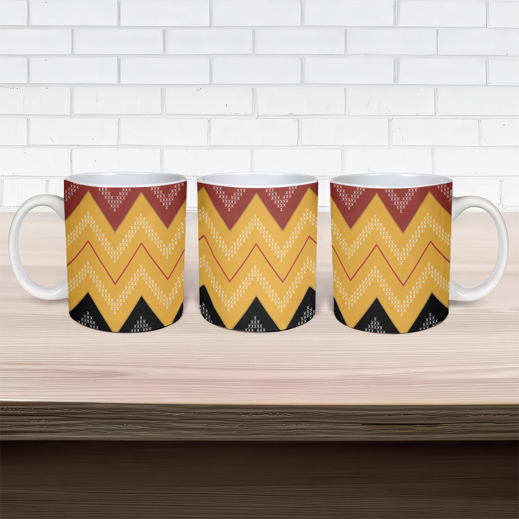 Kaokao Maori Tukutuku Inspired New Zealand Ceramic Mug