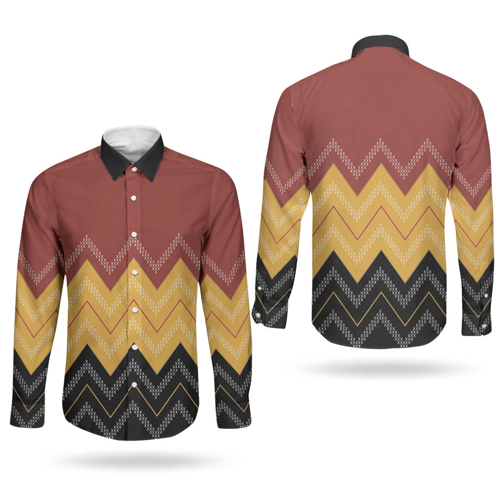Kaokao Maori Tukutuku Inspired New Zealand Couples Matching Summer Maxi Dress and Long Sleeve Button Shirt