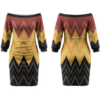 Kaokao Maori Tukutuku Inspired New Zealand Family Matching Off The Shoulder Long Sleeve Dress and Hawaiian Shirt