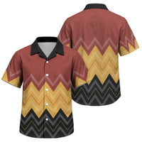 Kaokao Maori Tukutuku Inspired New Zealand Family Matching Off The Shoulder Long Sleeve Dress and Hawaiian Shirt