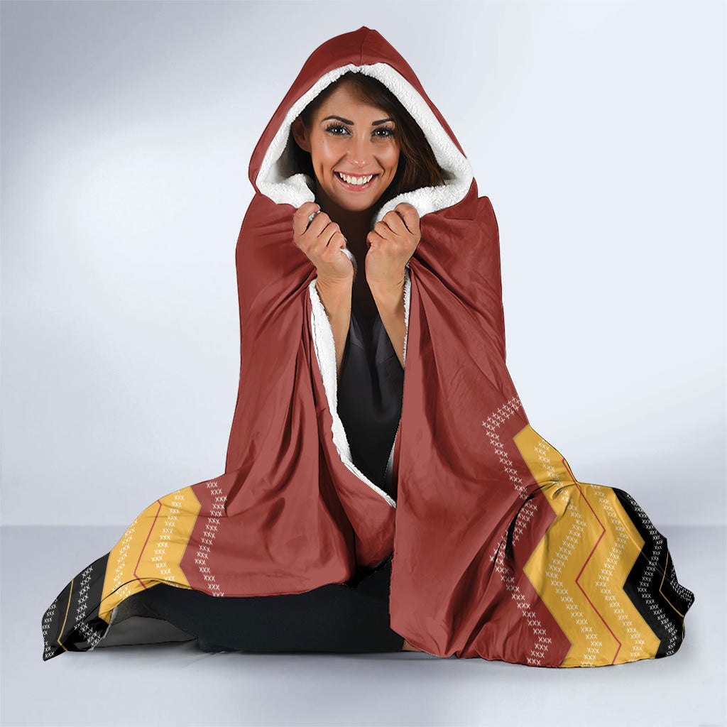 Kaokao Maori Tukutuku Inspired New Zealand Hooded Blanket