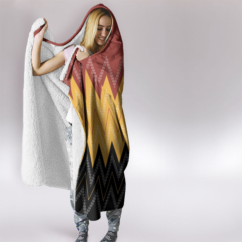 Kaokao Maori Tukutuku Inspired New Zealand Hooded Blanket
